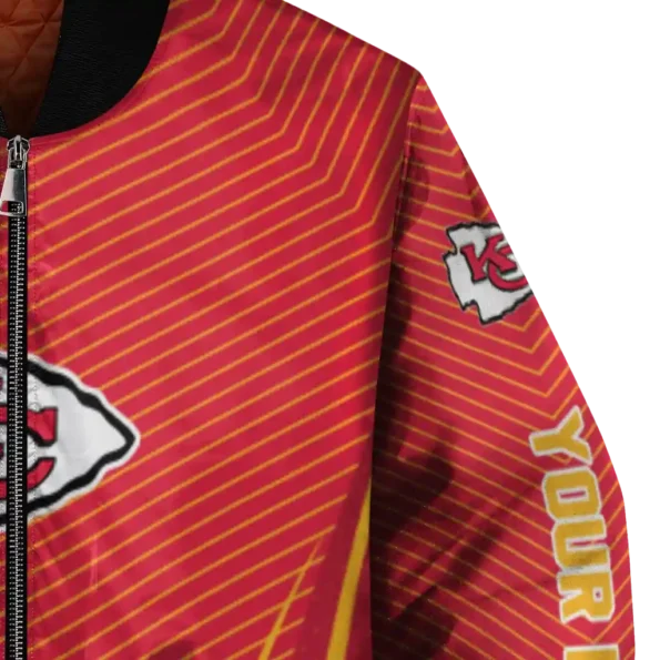 customized kansas city chiefs chevron arrow red bomber jacket premium grade