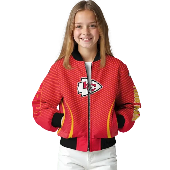 customized kansas city chiefs chevron arrow red bomber jacket top rated