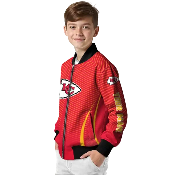 customized kansas city chiefs chevron arrow red bomber jacket trendy
