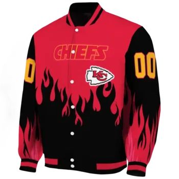 customized kansas city chiefs flame border red black varsity jacket best selling.webp