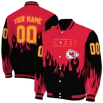 customized kansas city chiefs flame border red black varsity jacket best selling.webp