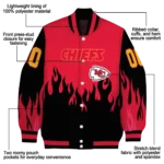 customized kansas city chiefs flame border red black varsity jacket best selling.webp