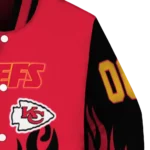 customized kansas city chiefs flame border red black varsity jacket best selling.webp