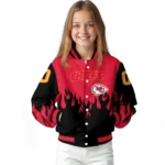 customized kansas city chiefs flame border red black varsity jacket best selling.webp