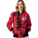 customized kansas city chiefs hexagon cluster red black bomber jacket best selling
