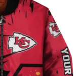 customized kansas city chiefs hexagon cluster red black bomber jacket best selling