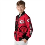 customized kansas city chiefs hexagon cluster red black bomber jacket best selling