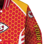 customized kansas city chiefs hexagon grid red varsity jacket best selling