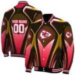 customized kansas city chiefs mesh chest gold crocs black varsity jacket best selling