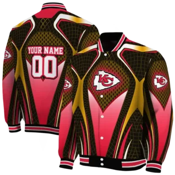 customized kansas city chiefs mesh chest gold crocs black varsity jacket fashion forward