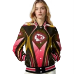 customized kansas city chiefs mesh chest gold crocs black varsity jacket best selling