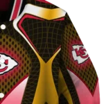 customized kansas city chiefs mesh chest gold crocs black varsity jacket best selling