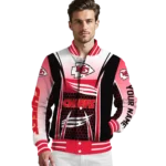 customized kansas city chiefs mesh effect red black varsity jacket best selling
