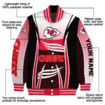 customized kansas city chiefs mesh effect red black varsity jacket best selling