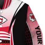 customized kansas city chiefs mesh effect red black varsity jacket best selling
