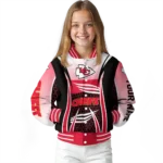 customized kansas city chiefs mesh effect red black varsity jacket best selling