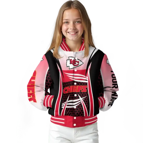 customized kansas city chiefs mesh effect red black varsity jacket top rated