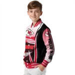 customized kansas city chiefs mesh effect red black varsity jacket best selling