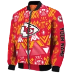 customized kansas city chiefs pyramid shapes red bomber jacket best selling