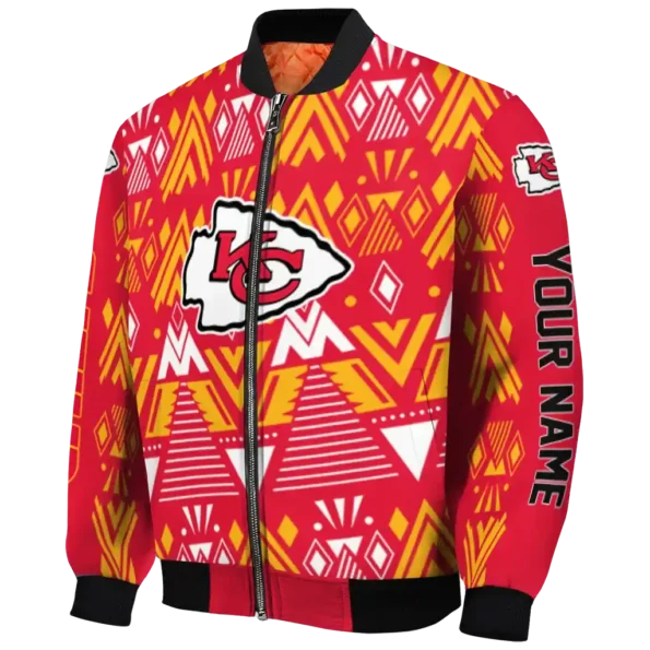 customized kansas city chiefs pyramid shapes red bomber jacket best selling