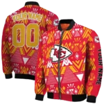 customized kansas city chiefs pyramid shapes red bomber jacket best selling
