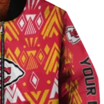 customized kansas city chiefs pyramid shapes red bomber jacket best selling