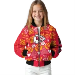 customized kansas city chiefs pyramid shapes red bomber jacket best selling