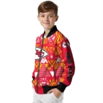 customized kansas city chiefs pyramid shapes red bomber jacket best selling