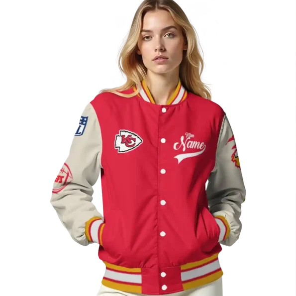 customized kansas city chiefs razorback outline red nude varsity jacket latest model