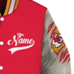 customized kansas city chiefs razorback outline red nude varsity jacket best selling