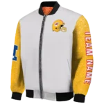customized kansas city chiefs speckled arms red gray bomber jacket best selling