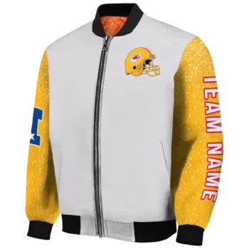 customized kansas city chiefs speckled arms red gray bomber jacket best selling