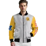 customized kansas city chiefs speckled arms red gray bomber jacket best selling