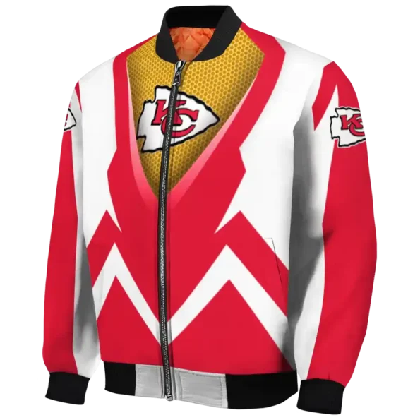 customized kansas city chiefs v stripes red white bomber jacket best selling