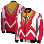 customized kansas city chiefs v stripes red white bomber jacket best selling