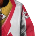 customized kansas city chiefs v stripes red white bomber jacket best selling