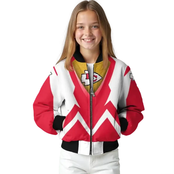 customized kansas city chiefs v stripes red white bomber jacket top rated