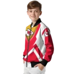 customized kansas city chiefs v stripes red white bomber jacket best selling