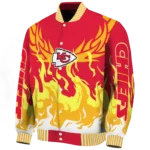 customized kansas city chiefs winged blaze red white varsity jacket best selling
