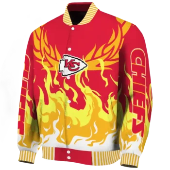 customized kansas city chiefs winged blaze red white varsity jacket best selling