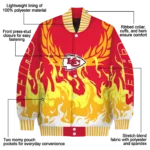 customized kansas city chiefs winged blaze red white varsity jacket best selling