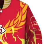 customized kansas city chiefs winged blaze red white varsity jacket best selling