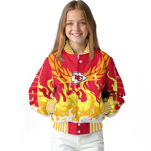 customized kansas city chiefs winged blaze red white varsity jacket top rated