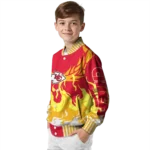 customized kansas city chiefs winged blaze red white varsity jacket best selling