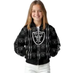 customized las vegas raiders bolt stripe black bomber jacket best selling