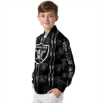 customized las vegas raiders bolt stripe black bomber jacket best selling