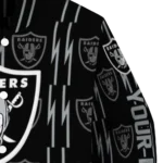 customized las vegas raiders bolt stripe black varsity jacket best selling