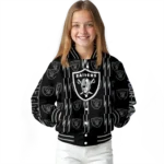 customized las vegas raiders bolt stripe black varsity jacket best selling