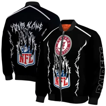 customized las vegas raiders claw blood black bomber jacket fashion forward
