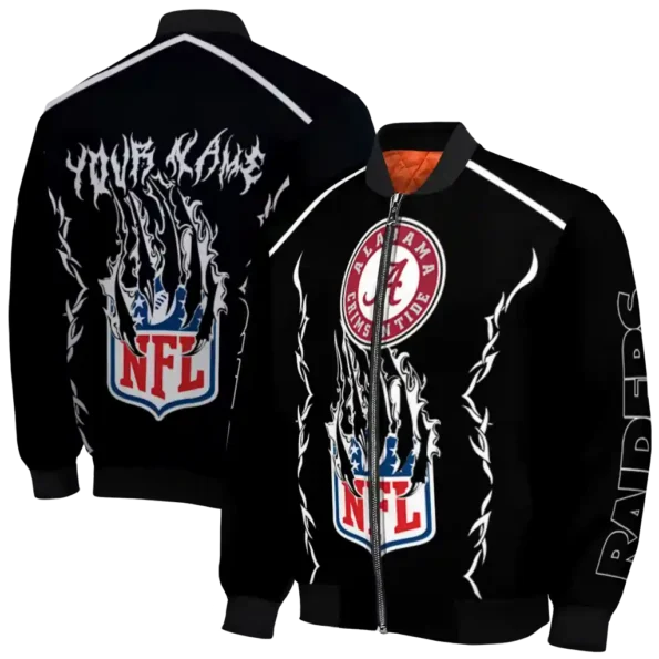 customized las vegas raiders claw blood black bomber jacket fashion forward